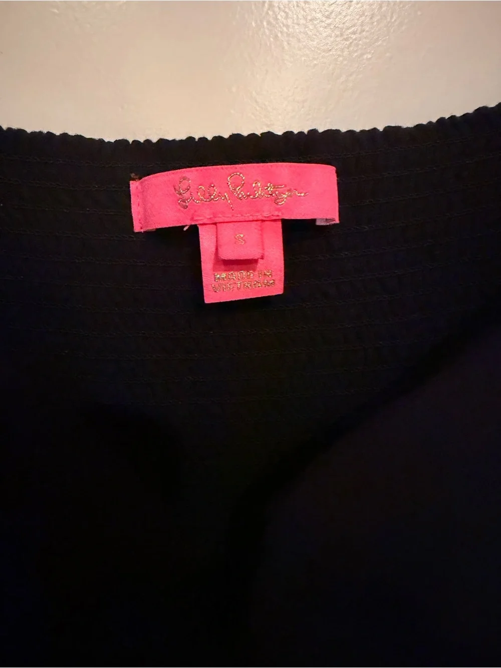 Lilly Pulitzer Black Puff Sleeve Square-Neck Top Small EUC